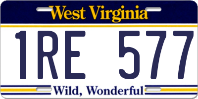 WV license plate 1RE577