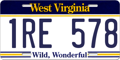 WV license plate 1RE578