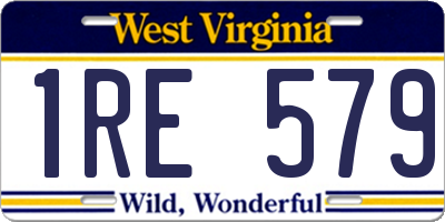 WV license plate 1RE579