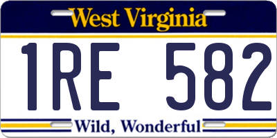 WV license plate 1RE582