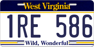 WV license plate 1RE586