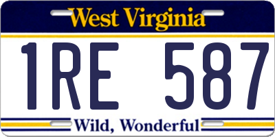 WV license plate 1RE587