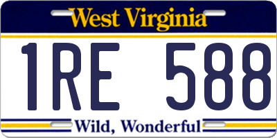 WV license plate 1RE588
