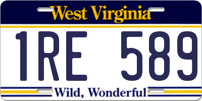 WV license plate 1RE589