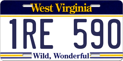 WV license plate 1RE590