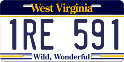 WV license plate 1RE591