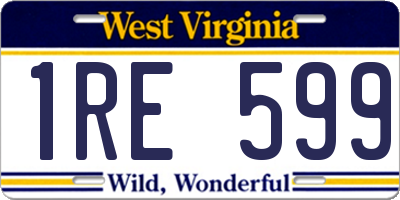 WV license plate 1RE599
