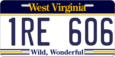 WV license plate 1RE606