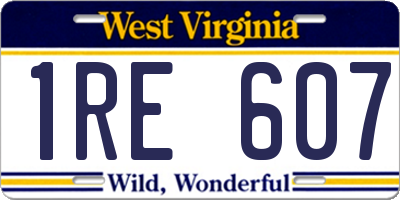 WV license plate 1RE607