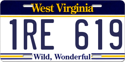 WV license plate 1RE619