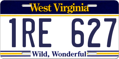 WV license plate 1RE627