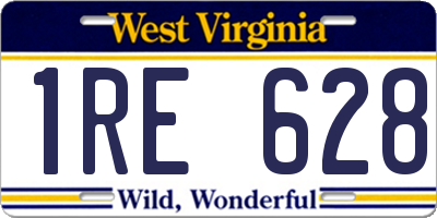 WV license plate 1RE628