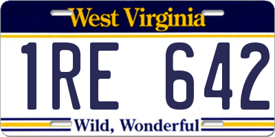 WV license plate 1RE642