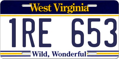 WV license plate 1RE653