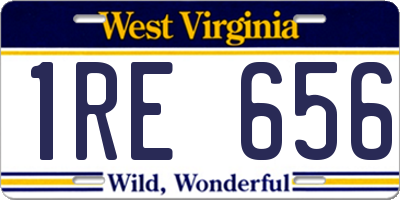 WV license plate 1RE656