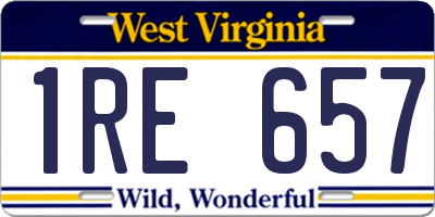 WV license plate 1RE657