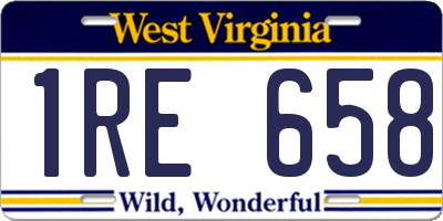 WV license plate 1RE658