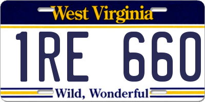 WV license plate 1RE660