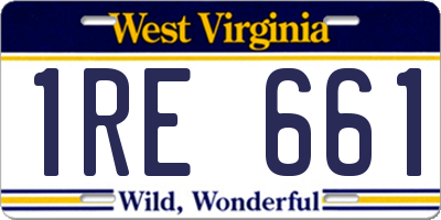WV license plate 1RE661