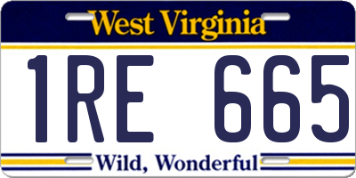 WV license plate 1RE665