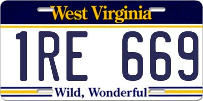 WV license plate 1RE669