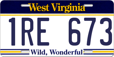 WV license plate 1RE673