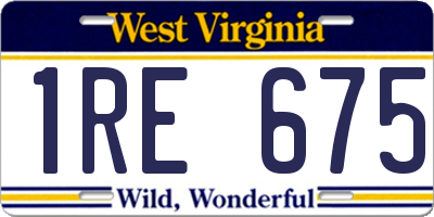 WV license plate 1RE675
