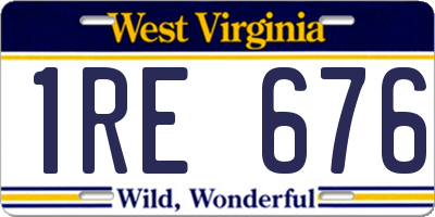 WV license plate 1RE676