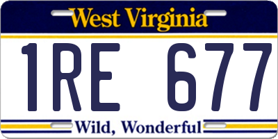 WV license plate 1RE677