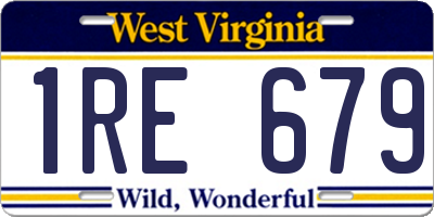 WV license plate 1RE679