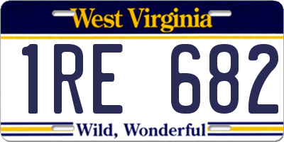 WV license plate 1RE682