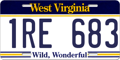 WV license plate 1RE683