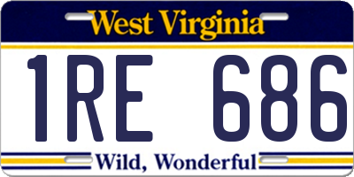 WV license plate 1RE686