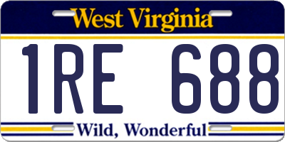 WV license plate 1RE688