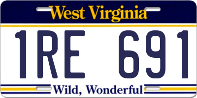 WV license plate 1RE691