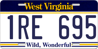 WV license plate 1RE695
