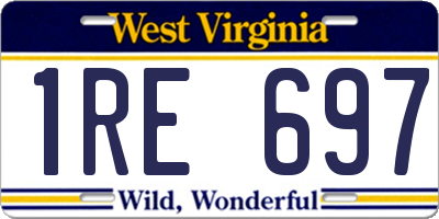 WV license plate 1RE697
