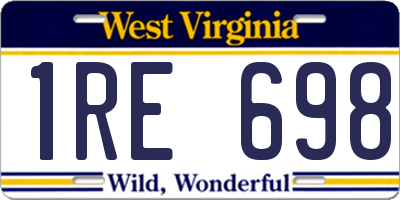 WV license plate 1RE698