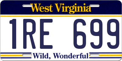 WV license plate 1RE699