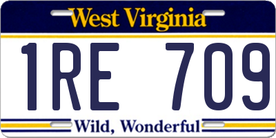 WV license plate 1RE709