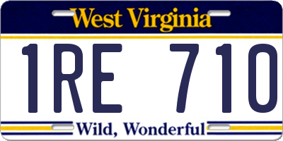 WV license plate 1RE710