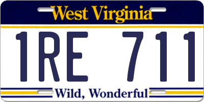 WV license plate 1RE711
