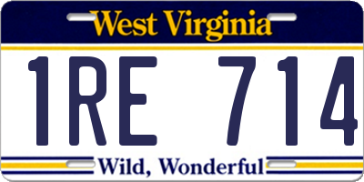 WV license plate 1RE714