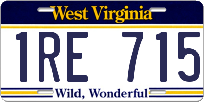 WV license plate 1RE715