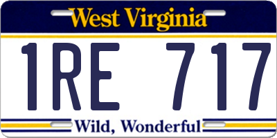 WV license plate 1RE717