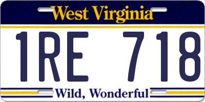 WV license plate 1RE718