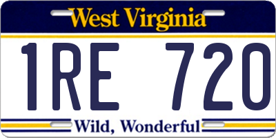 WV license plate 1RE720