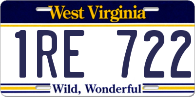 WV license plate 1RE722