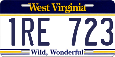 WV license plate 1RE723
