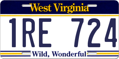 WV license plate 1RE724